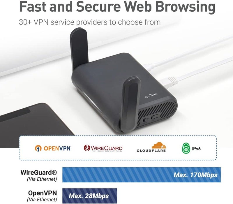 GL.iNet GL-A1300 Pocket VPN Travel Router - Portable Wi-Fi Router for Travel, Easy to Set up, Connect to Public & Hotel Wi-Fi login Page - Image 2